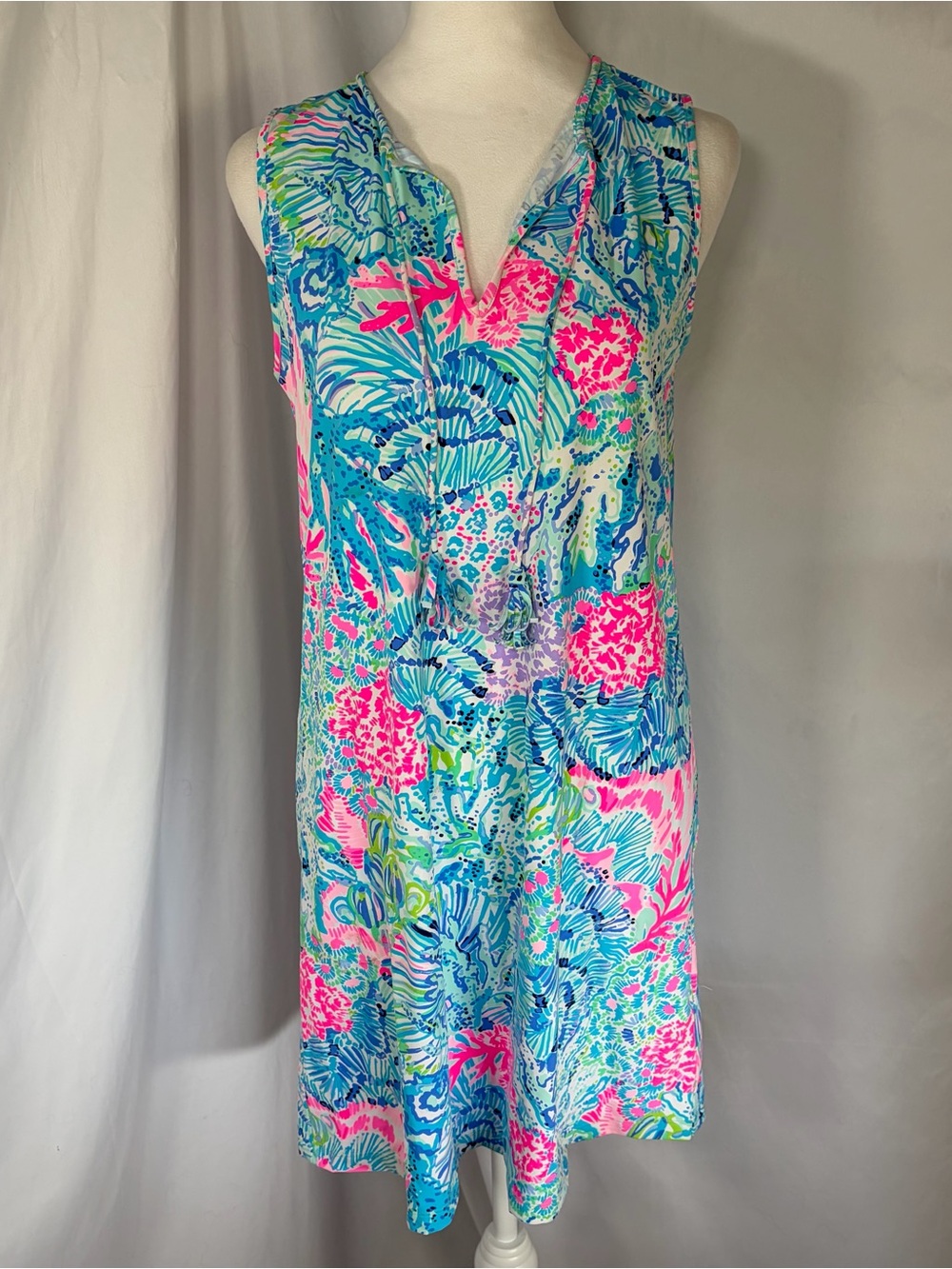 Lilly Pulitzer Johana Sleeveless Shift Dress (or Coverup) Sink or Swim Sz Small